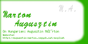 marton augusztin business card